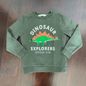 H&M dinosaur sequin flip sweatshirt, size 4-6y